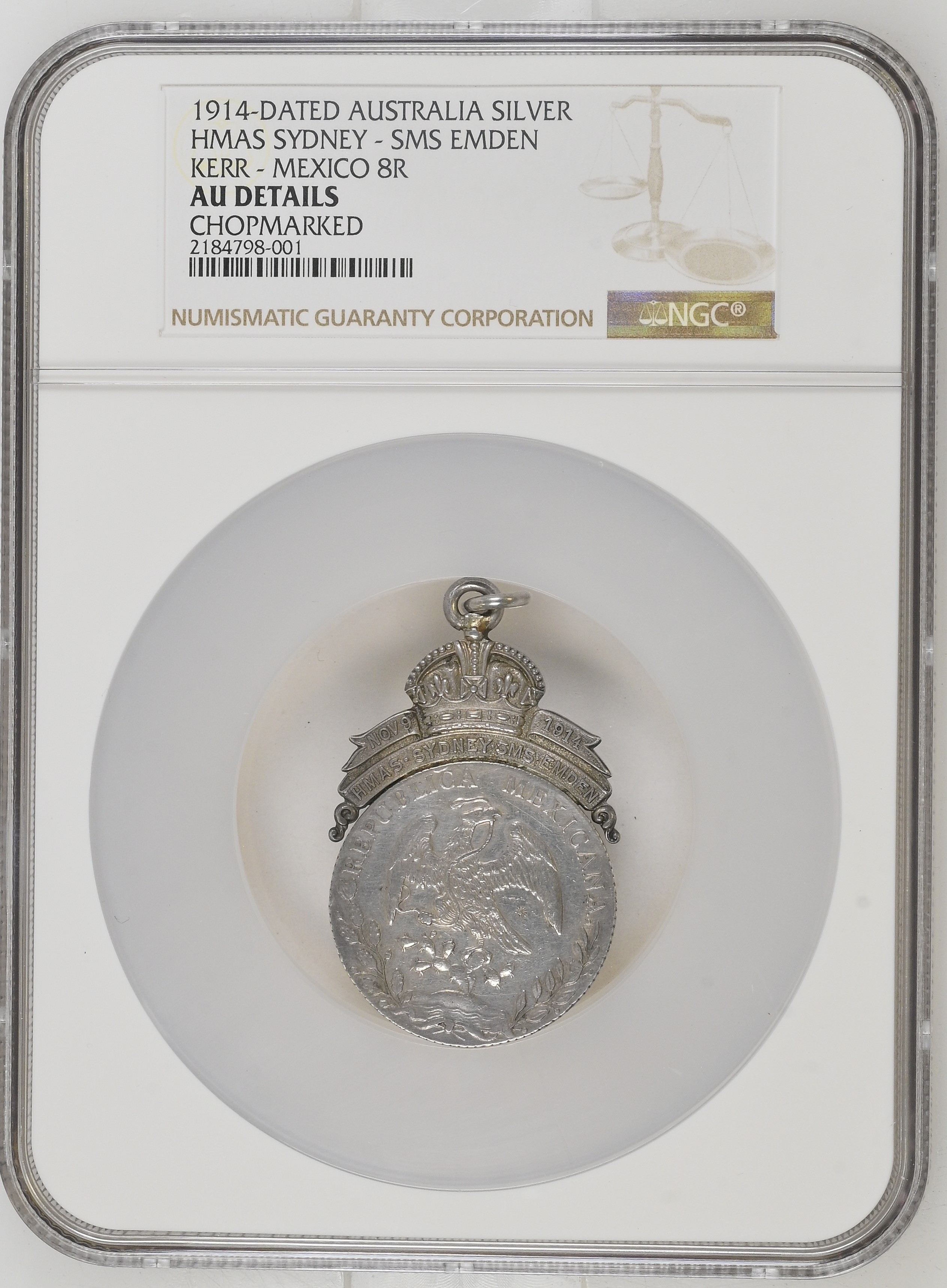 HMAS Sydney 8 Reales obverse